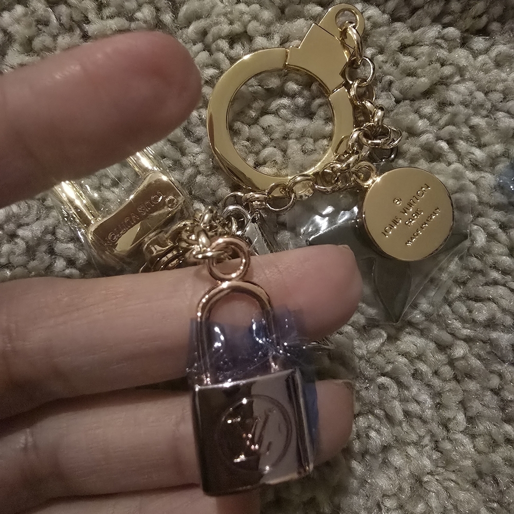 LV Gold and Silver Charm Keychain - Picture 7 of 11